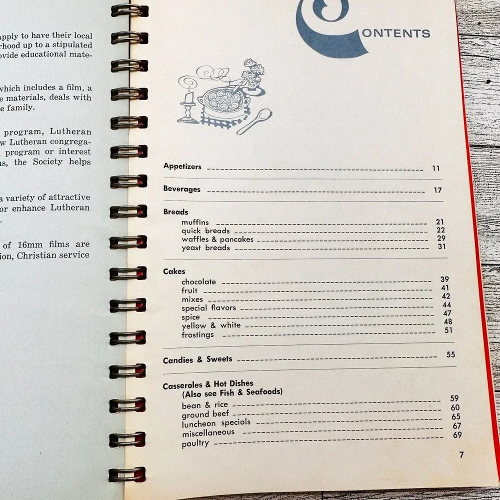 Favorite Recipes Lutheran Brotherhood Cookbook 1978 Spiral Bound Deloris‎ Kanten